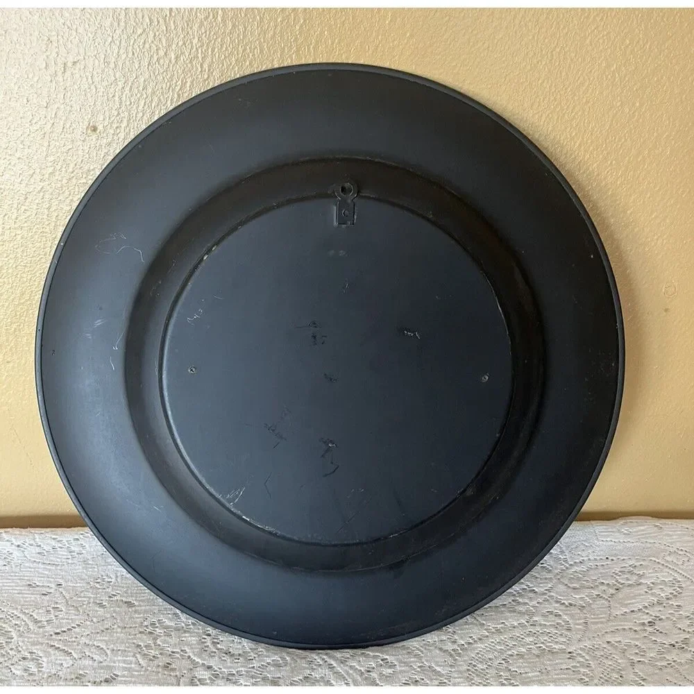 Vintage Black Metal Brass Wall Plate 15